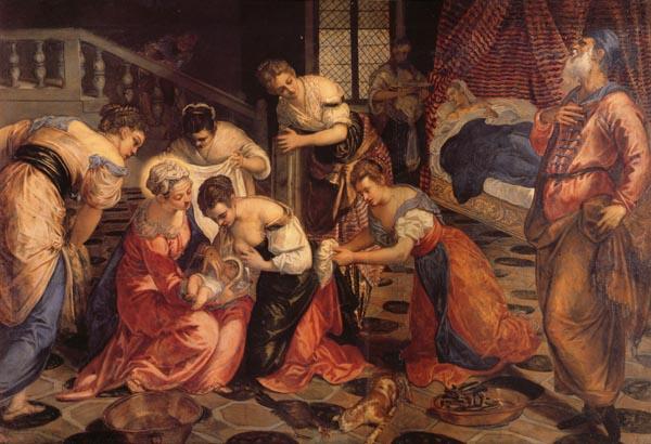 Jacopo Tintoretto The Birth of St.John the Baptist Germany oil painting art